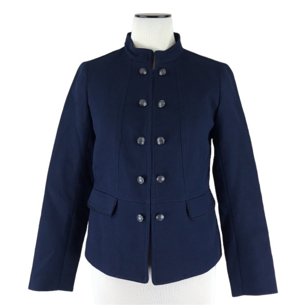 Talbots Navy Blue Military Blazer Jacket NWOT